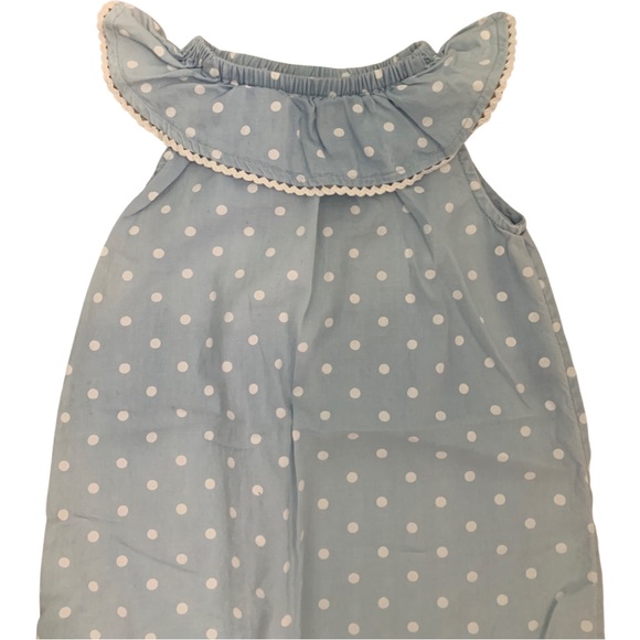 TUCKER + TATE Baby Polka Dot Chambray Off Shoulder Scoop Neck Romper - 24M - Picture 4 of 8